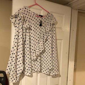 Lane bryant polka dot blouse sz 18